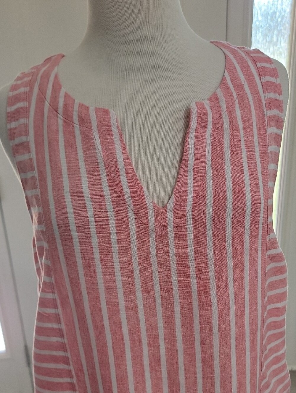 Sigrid Olsen Linen Striped Midi Dress - Picture 2 of 13